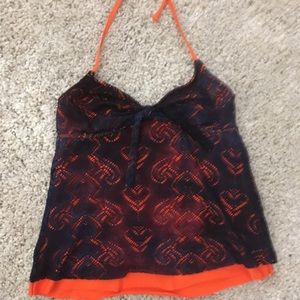 Lucky Brand Swim Mesh Lace Tankini Top